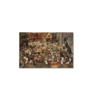 Pieter Bruegel - The Fight Between Carnival And Lent Tablo - 107143 - 60x80 Cm