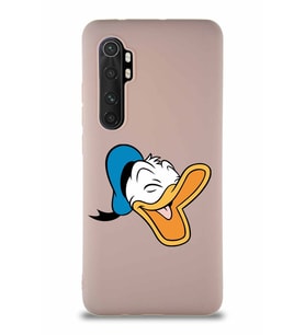 Xiaomi Mi Note 10 Lite Soft Premier Kapak Donald Duck-E Tasarımlı Silikon Kılıf - Pudra (Şeffaf)