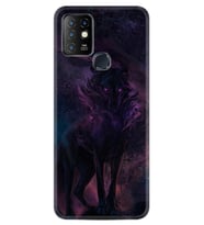 INFINIX Hot 8 9 10 11S Hot 10 Play 10T Kılıf Desemli Silikon Black Purple Wolf 1791