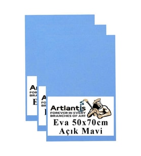 Açık Mavi Eva 50x70 cm 3 Adet Eva Süngeri Okul Kreş Anasınıfı Elişi Etkinlikleri