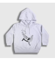 Presmono Unisex Çocuk Beyaz Icarus Melek Falling Angel Kapüşonlu Sweatshirt 509568tt (Beyaz)