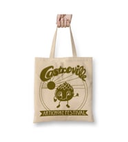 Stranger Things Castroville Artichoke Festival Beyaz Bez Çanta Uzun Saplı Alışveriş Çantası