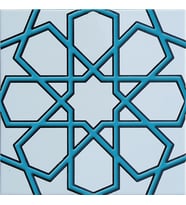 Armada Çini 20x20 Cm SP 89-v Turkuaz Beyaz Türkmen Yıldızı Çini Karo