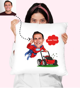 Süper Erkek Karikatürlü Kişiye Özel Yastık