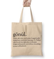 Gönül Kelime Bez Çanta Uzun Saplı