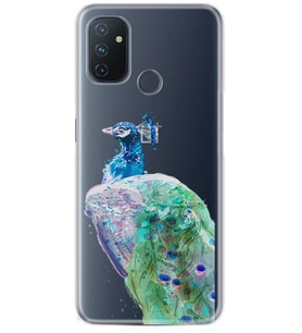 Kılıfland One Plus Nord N10 Kılıf Silikon Resimli Kapak Great Peacock Stok 707