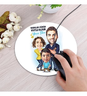 Kişiye Özel Biricik Babamız Karikatürlü Mousepad
