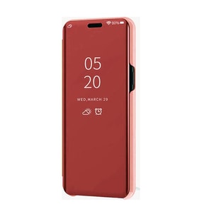 Huawei Enjoy 7s Aynalı Kapaklı Lüx Kılıf (Rose - Gold)
