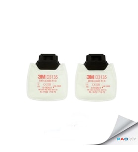 3M D3135 Secure Click P3 R Partikül Filtresi - 1 Çift (Çok Renkli)