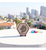 Ejderha temalı modern masaüstü aksesuarı, minimalist dekorasyonunuzu tamamlayan estetik ve özel bir üretim 10x10 cm, Yavru Ağzı