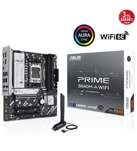 ASUS PRIME B840M-A WIFI6E DDR5 HDMI-DP USBC PCIE 4.0 AM5 mATX