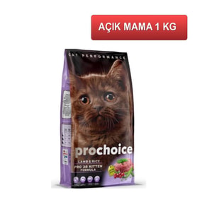 ProChoice Pro 38 Kitten Kuzu Etli Yavru Kedi Maması 1 Kg AÇIK