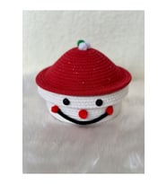El yapımı kapaklı snowman sepet, hediyelik sepet, yılbaşı sepeti