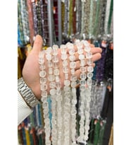 Kristal Kuvars Taşı Sekizgen Kesim 12mm Doğal Taş Dizi