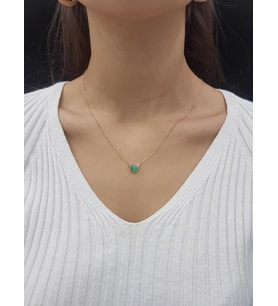 Kelebek Lazer Mineli Minimal Kolye (Karışık)
