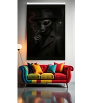 E.T UZAYLI PORTRE VOL1 Ev Duvar Salon Güzellik Salonu  Ofis Dükkan Dekarasyon kanvas tablo (Çok Renkli)