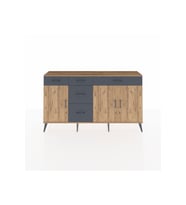Arges Konsol 2 Raflı 5 Çekmeceli 3 Kapaklı 176x30x99 Çam-Çam/Antrasit
