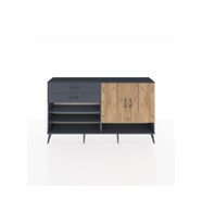 Arges Konsol 4 Raflı 2 Çekmeceli 2 Kapaklı 176x30x99 Antrasit-Çam/Antrasit