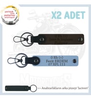 Paket Dağıtıcılarına, İsim Plaka ve 0 Rh (+) Kan Grubu Yazılı, x2' li Anahtarlık, K Kahve-Mavi-Laci (Çok Renkli)