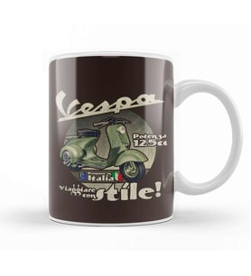 Vespa Travel in Style Kupa Bardak Porselen