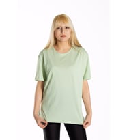 Kadın Yeşil Basic Bisiklet Yaka Oversize Pamuklu T-shirt 22Y-3400761-K1