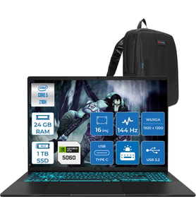 Asus Vivobook 16 V3607VM Intel Core 5 210H 24GB Ddr5 1tb SSD RTX5060 Gddr7 8gb Freedos 16" WUXGA(1920X1200) 144HZ 300NITS Taşınabilir Bilgisayar RP049F08 + Zetta Çanta