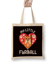 Little Fur Ball Pomeranian Pommy Pom Dog Breed German Spitz Bez Çanta Uzun Saplı
