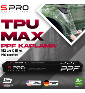 S Pro PPF Boya Koruma Filmi TPU Max 190mic 152cm/15mt