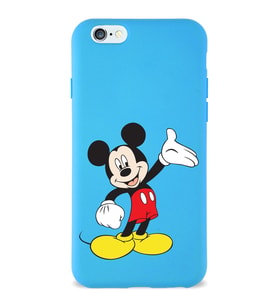 Apple iPhone 6S Plus  Lansman Kılıf Mickey Mouse Tasarımlı Altı Kapalı İçi Kadife Kaplı  Kapak (Şeffaf)