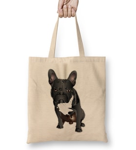 French Bulldog Bez Çanta Uzun Saplı