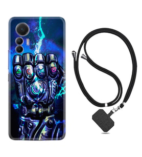Xiaomi 12 Lite Kılıf Silikon Boyun Askılı İpli Desenli Silikon Thunder Play 1760