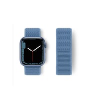 Newface Apple Watch 42mm Hasırlı Cırtcırtlı Kordon - Mavi