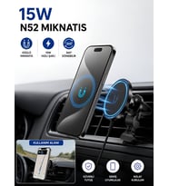 FHD-14 360° Wireless Kablosuz 15W Şarj Mıknatıslı Havalandırma İçin Araç İçi Telefon Tutucu