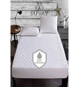 Kapitone Fitted Su Sıvı Geçirmez Alez Tek ve Çift Kişilik Kapitoneli Pamuklu Yatak Alezi 9 Ebat (150x200)