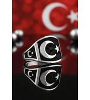 Ay Yıldızlı - Ay Yıldız 925 Ayar Gümüş Yüzük 902699