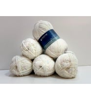 İhraç Fazlası Benekli El Örgü ipi - 500gr - Beyaz/Benekli