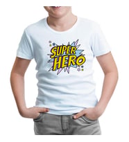 Super Hero Logo Beyaz Çocuk Tshirt