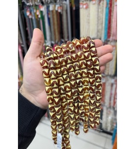Tibet Akik Taşı Arpa Kesim Açık Kırmızı Sarı 12x15mm Doğal Taş Dizi