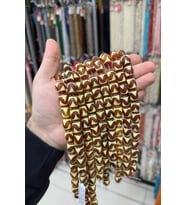 Tibet Akik Taşı Arpa Kesim Açık Kırmızı Sarı 12x15mm Doğal Taş Dizi