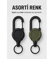 Yoyo Anahtarlık Metal İpli Yaka Kartı Tutucu Büyük Boy Çekmeli Kart Aparatı Plastik Gövdeli Rozet Kimlik Kart Askı Mekanizması Karışık Renk