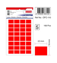 Tanex Etiket Ofc-110 16X22Mm Kırmızı 10 lu 2 paket