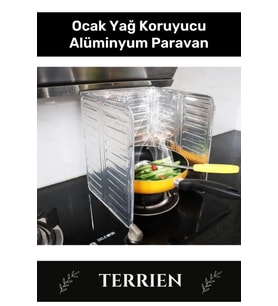 Özel Üretim Katlanabilir Isıya Dayanıklı Paslanmaz Kızartma Pişirme Yağ Koruyucu Alüminyum Paravan