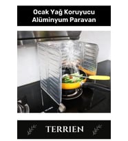 Özel Üretim Katlanabilir Isıya Dayanıklı Paslanmaz Kızartma Pişirme Yağ Koruyucu Alüminyum Paravan