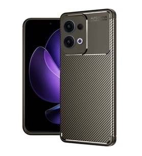 Reno 13 Pro Kılıf Auto Focus Karbon Kapak - Kahverengi