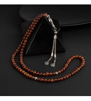 Hessonit Lal Doğal Taş Tesbih 99luk - 6mm (Çok Renkli)