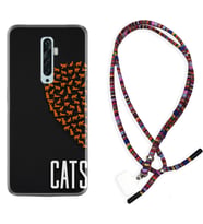 Oppo Reno 2Z 4 Lite 4 Pro 5 6 7 A31 Kılıf Boyun Asklı Rasta Silikon Cats 1792
