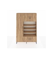 Arges Dolap 10 Raflı 5 Kapaklı 132x30x195 Çam-Çam/Çam