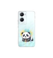 Vivo Y18 ile Uyumlu Splash Panda Tasarımlı Şeffaf Silikon Kılıf