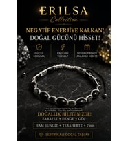 SERTİFİKALI ERILSA Ham Şungit Terahertz Doğal Taş Bileklik 7 mm Ayarlamalı Unisex Premium Tasarım