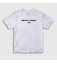 Presmono Unisex Çocuk Beyaz Beast Mode Gym Spor T-Shirt 370271tt (Beyaz)